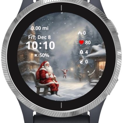 Winter Snowing Santa