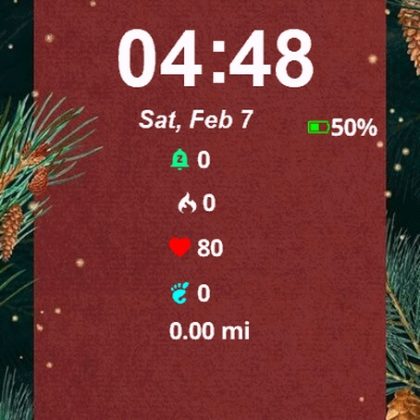 Red Christmas Card Pine