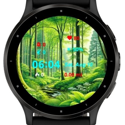 Background featuring a lush green forest