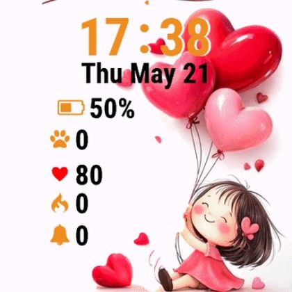 Girl Holding Balloons Heart