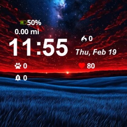 Field Grass Under Red Sky