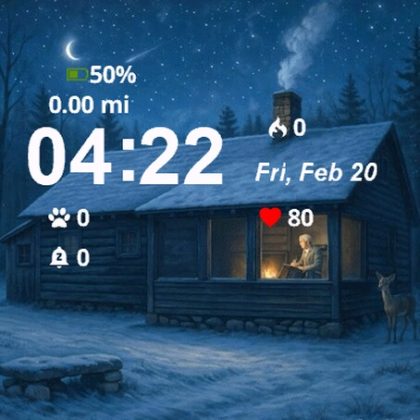 Cabin At Night Man Sitting Window